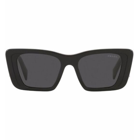 Prada Eyewear black square frame sunglasses logo sides Revolve in case $489 - Picture 2 of 16